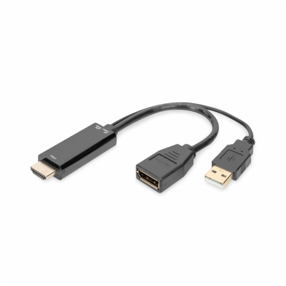 Adapter HDMI (m) => DisplayPort (ž) Digitus 4K@30Hz aktivni 20cm (AK-330101-002-S) Digitus Adapter HDMI (m) => DisplayPort (ž) Digitus 4K@30Hz aktivni 20cm (AK-330101-002-S)