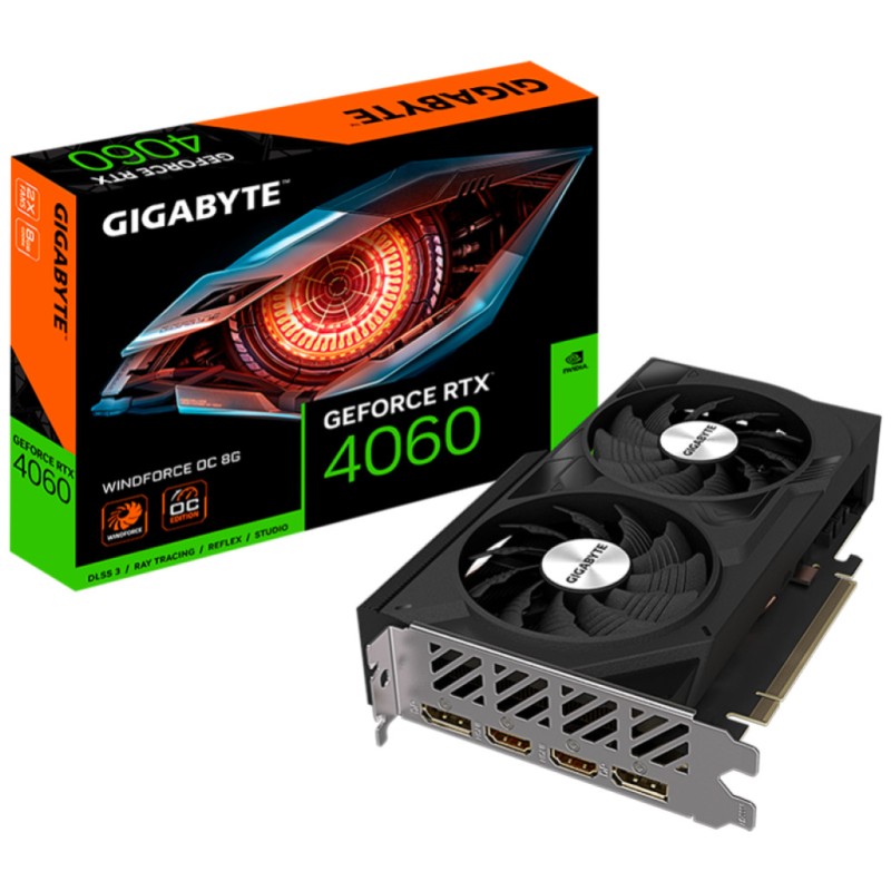 Grafična kartica nVidia RTX4060 GigaByte Windforce OC Dual - 8GB GDDR6 (GV-N4060WF2OC-8GD) GIGABYTE Grafična kartica nVidia RTX4060 GigaByte Windforce OC Dual - 8GB GDDR6 (GV-N4060WF2OC-8GD)