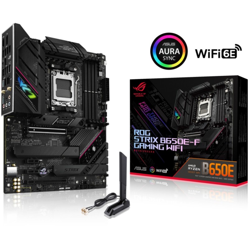 Osnovna plošča AM5 Asus ROG STRIX B650E-F GAMING WIFI ATX 1xHDMI 2.1 1xDisplayPort 1.4 ASUS Osnovna plošča AM5 Asus ROG STRIX B650E-F GAMING WIFI ATX 1xHDMI 2.1 1xDisplayPort 1.4