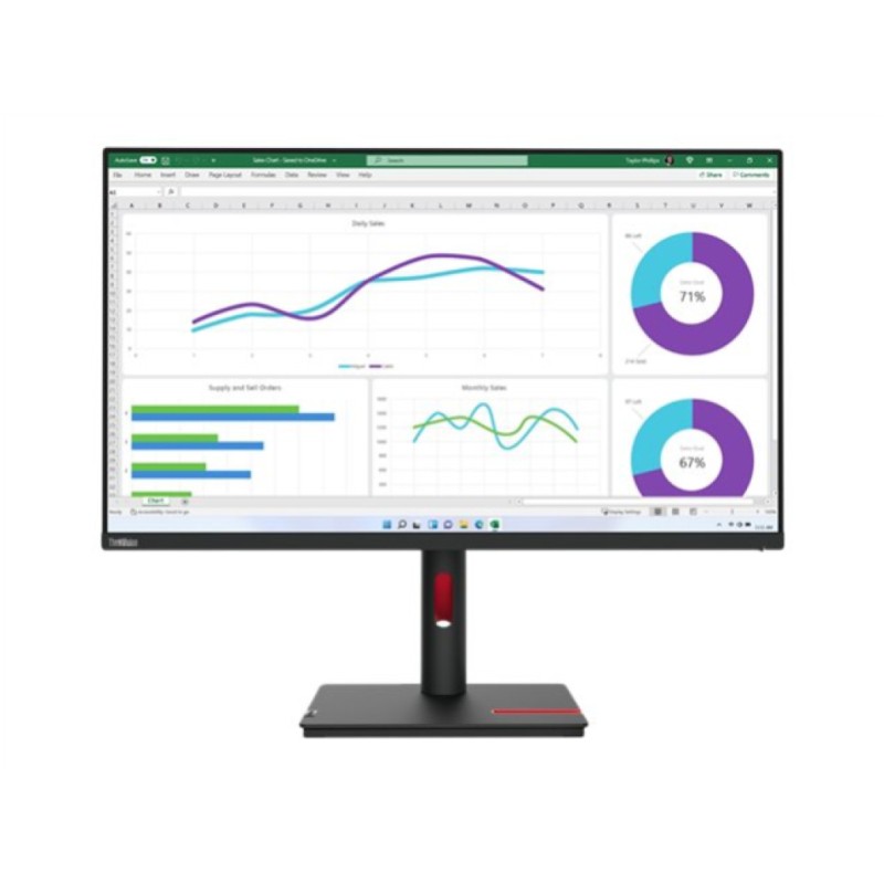 Monitor Lenovo 80 cm (31,5) T32h-30 2560x1440 IPS 4ms HDMI DisplayPort USB-C 90W 4xUSB3.2 Pivot Zvočniki  sRGB99%