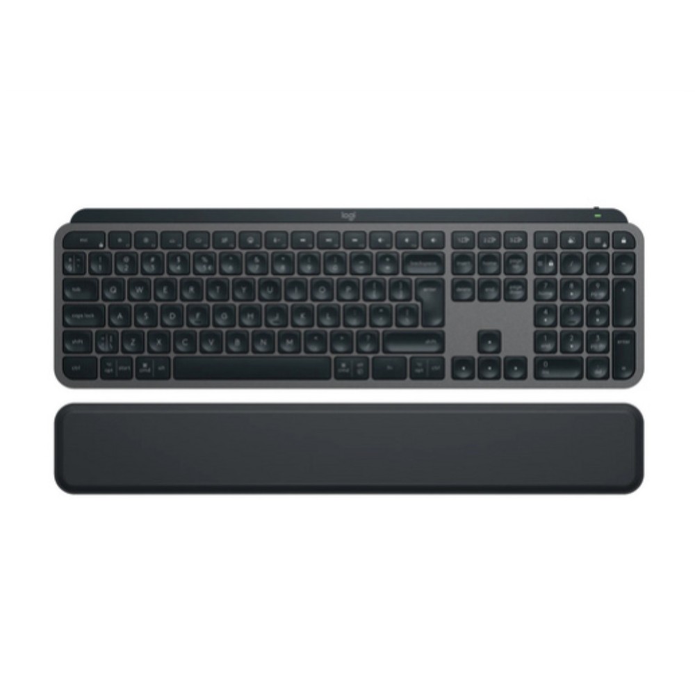 Tipkovnica Bluetooth + USB Logitech MX Keys S Plus US international | SLO gravura črna LED osvetlitev + naslon za zapestje (920-011589)