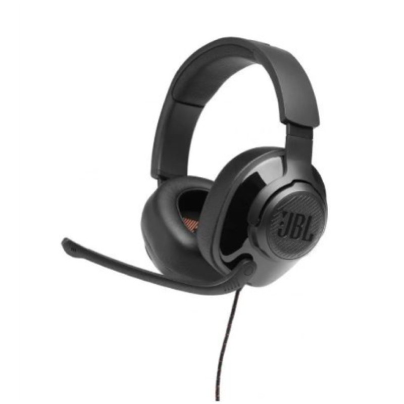 Slušalke žične JBL naglavne z mikrofonom 1x3,5mm + adapter 2x3,5mm Quantum 200 črne (JBLQUANTUM200BLK)