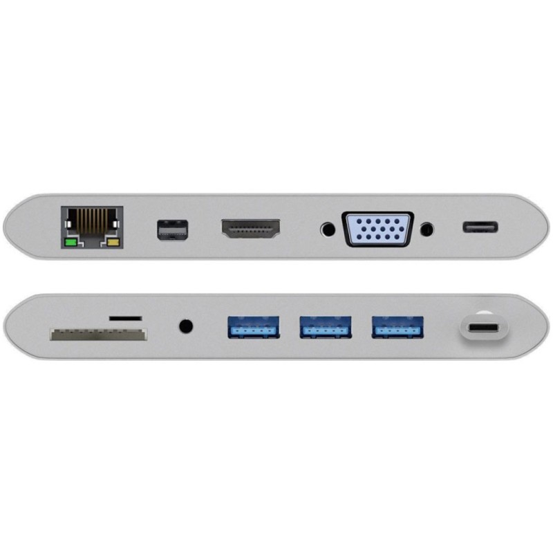 Priklopna postaja USB-C => Goobay 1xHDMI 1xMiniDisplayPort VGA 3xUSB3.0 1xUSB-C PD 60W 1xLAN 1x3,5mm čitalec kartic SD/microSD (62113) Goobay Priklopna postaja USB-C => Goobay 1xHDMI 1xMiniDisplayPort VGA 3xUSB3.0 1xUSB-C PD 60W 1xLAN 1x3,5mm čitalec kartic SD/microSD (62113)