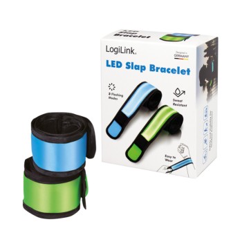 Komplet LED zapestnic v zeleni in modri barvi za šport ali zabavo Logilink (LED015) Komplet LED zapestnic v zeleni in modri barvi za šport ali zabavo Logilink (LED015)