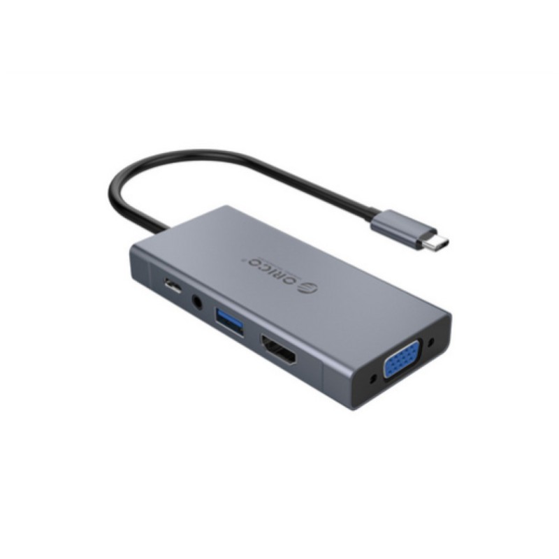Priklopna postaja USB-C => USB 3.0 HDMI VGA avdio PD 60W ORICO (MC-U501P) Orico Priklopna postaja USB-C => USB 3.0 HDMI VGA avdio PD 60W ORICO (MC-U501P)