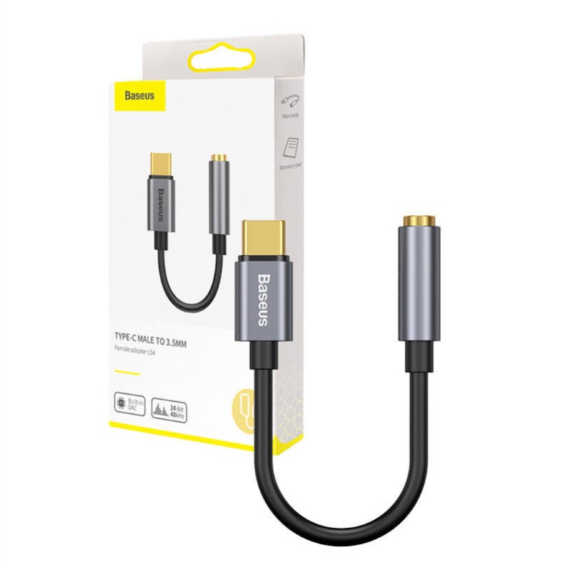 Adapter avdio USB-C (m) => 3,5mm (ž) stereo Baseus DAC 0,09m (CATL54-0G) Baseus Adapter avdio USB-C (m) => 3,5mm (ž) stereo Baseus DAC 0,09m (CATL54-0G)