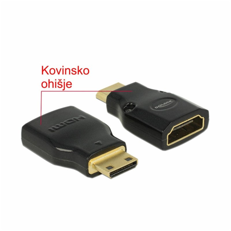 Adapter HDMI (ž) => mini HDMI (m) adapter Delock (65665) Delock Adapter HDMI (ž) => mini HDMI (m) adapter Delock (65665)