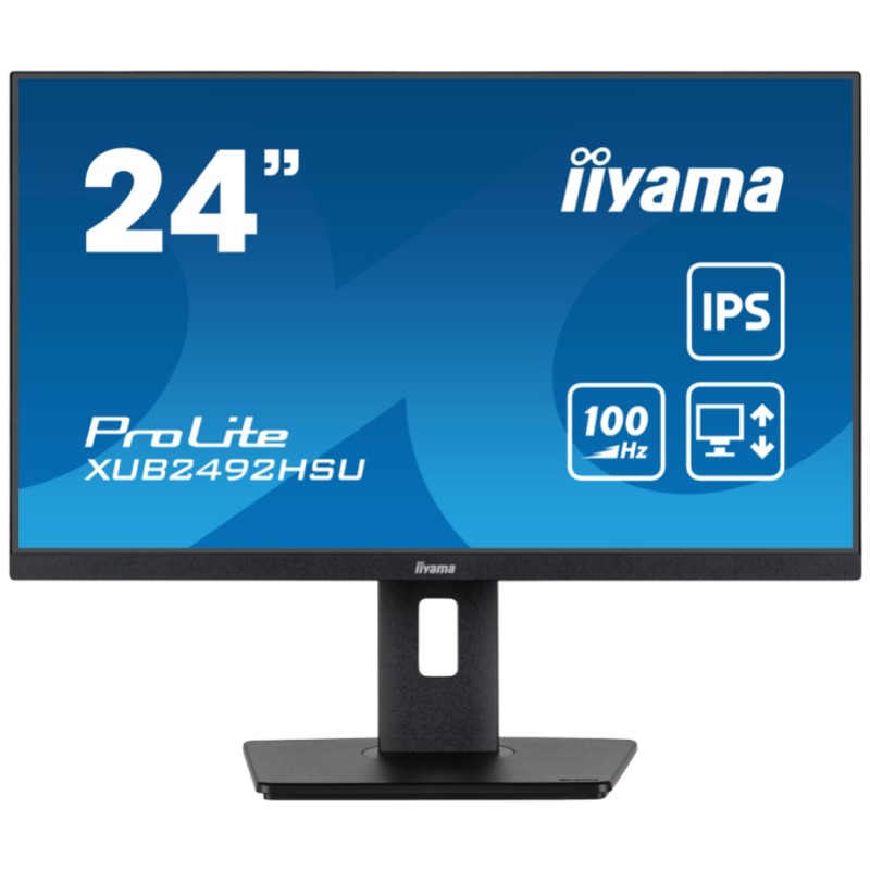 Monitor Iiyama 60,5 cm (23,8) XUB2492HSU-B6A 1920x1080 100Hz IPS 0,4ms HDMI DisplayPort 4xUSB3.2 Pivot Zvočniki  2H sRGB99% ProLite