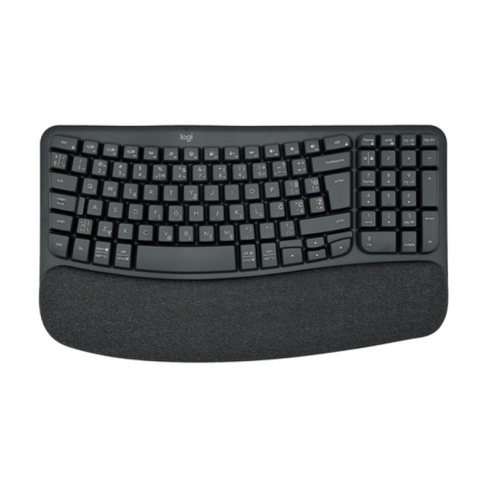 Tipkovnica Logitech brezžična ergonomska Wave Keys Bolt USB reciever črna SLO gravura (920-012304)