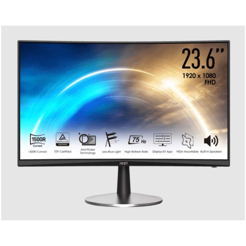 Monitor MSI 60,5 cm (23,8) PRO MP242C 1920x1080 75Hz VA 5ms VGA HDMI Zvočniki  sRGB98%