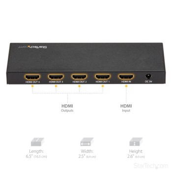 Adapter HDMI => 4xHDMI StarTech 3840x2160 60Hz F/F (ST124HD202) Adapter HDMI => 4xHDMI StarTech 3840x2160 60Hz F/F (ST124HD202)