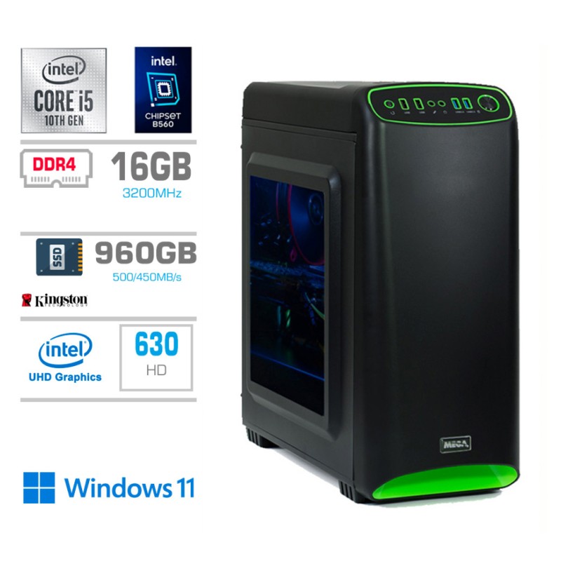 Računalnik MEGA MT 4000S i5-10400/Intel 630/16GB/960GB-SATA/DVDRW/350W/Win11Home MEGA Računalnik MEGA MT 4000S i5-10400/Intel 630/16GB/960GB-SATA/DVDRW/350W/Win11Home