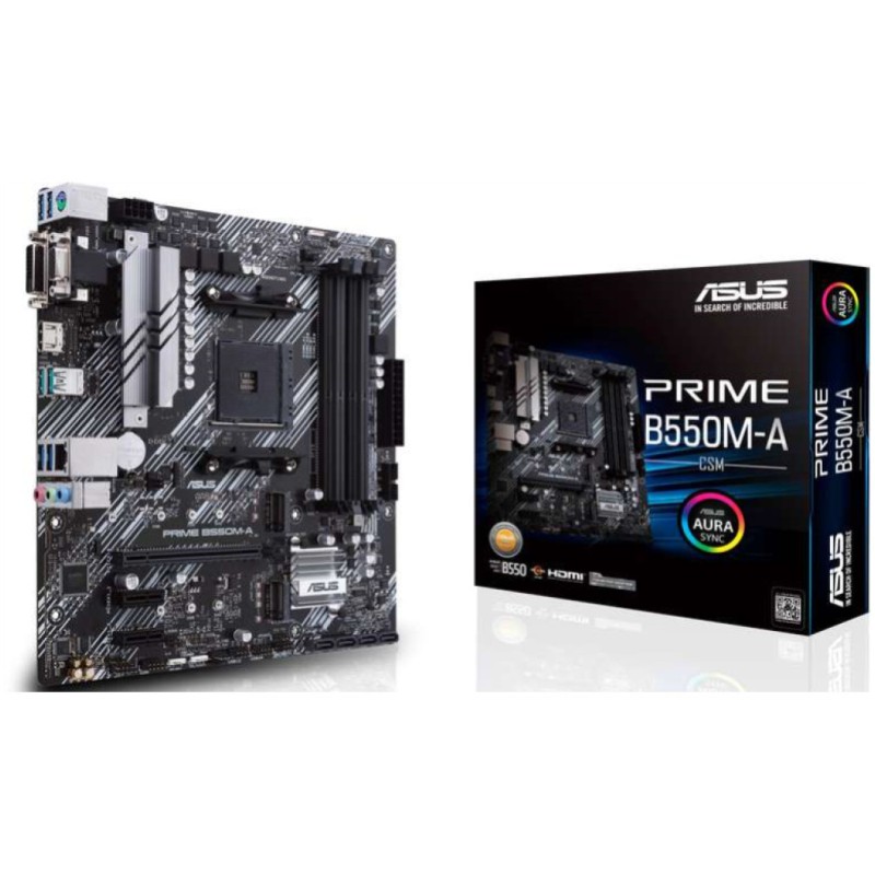 Osnovna plošča AM4 Asus B550M-A/CSM microATX 1xVGA 1xDVI-D 1xHDMI 2.1 ASUS Osnovna plošča AM4 Asus B550M-A/CSM microATX 1xVGA 1xDVI-D 1xHDMI 2.1