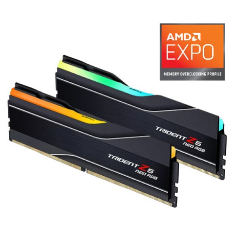 DDR5 64GB 6000MHz CL30 KIT (2x32GB) G.Skill RGB Trident Z5 Neo 1,1V PC črna (F5-6000J3040G32GX2-TZ5NR)