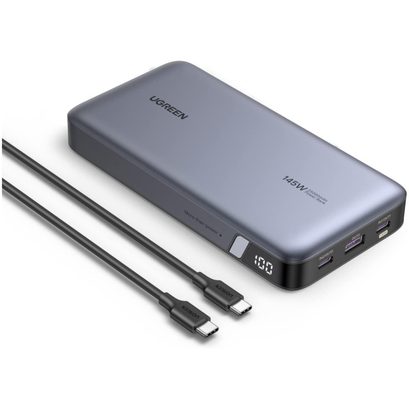 Prenosna baterija Ugreen PB205 25000mAh 145W PD 1x USB-A 2x USB-C črna (90597A) UGREEN Prenosna baterija Ugreen PB205 25000mAh 145W PD 1x USB-A 2x USB-C črna (90597A)