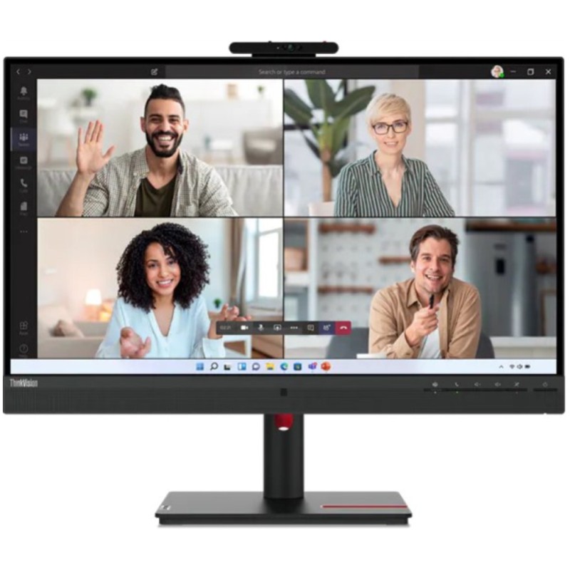 Monitor Lenovo 68,6 cm (27,0) T27hv-30 2560x1440 konferenca 75Hz IPS 4ms HDMI DisplayPort USB-C 90W DP-Out 4xUSB3.2 Pivot Kamera Zvočniki 2x5W  sRGB99% RJ45
