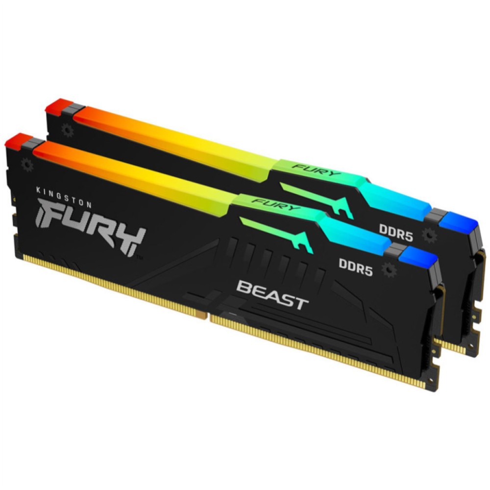 DDR5 16GB 5600MHz CL40 KIT (2x 8GB) Kingston RGB Fury Beast XMP3.0 1,25V Fury črna (KF556C40BBAK2-16) KINGSTON DDR5 16GB 5600MHz CL40 KIT (2x 8GB) Kingston RGB Fury Beast XMP3.0 1,25V Fury črna (KF556C40BBAK2-16)