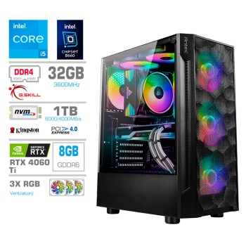 Računalnik MEGA TWR S7 i5-13400F/RTX4060Ti/32GB/1TB-4.0/750W/Brez OS RGB