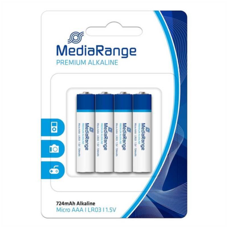 Baterijski vložek MediaRange MRBAT101 1,5V AAA/LR03 4 kos Premium Alkalne (111589) MediaRange Baterijski vložek MediaRange MRBAT101 1,5V AAA/LR03 4 kos Premium Alkalne (111589)