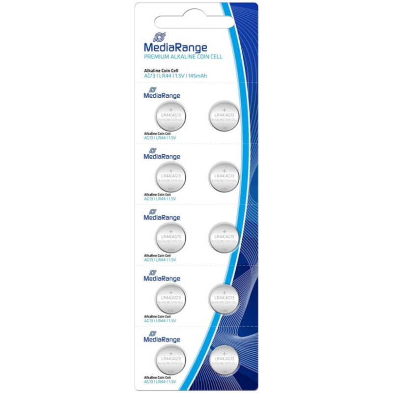 Baterijski vložek MediaRange MRBAT113 1,5V/LR44 10 kos Premium Alkalne (116195) MediaRange Baterijski vložek MediaRange MRBAT113 1,5V/LR44 10 kos Premium Alkalne (116195)