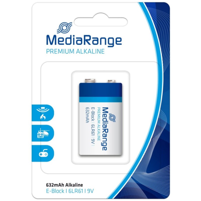 Baterijski vložek MediaRange MRBAT107 9V/LR61 4 kos Alkalne (111688) MediaRange Baterijski vložek MediaRange MRBAT107 9V/LR61 4 kos Alkalne (111688)