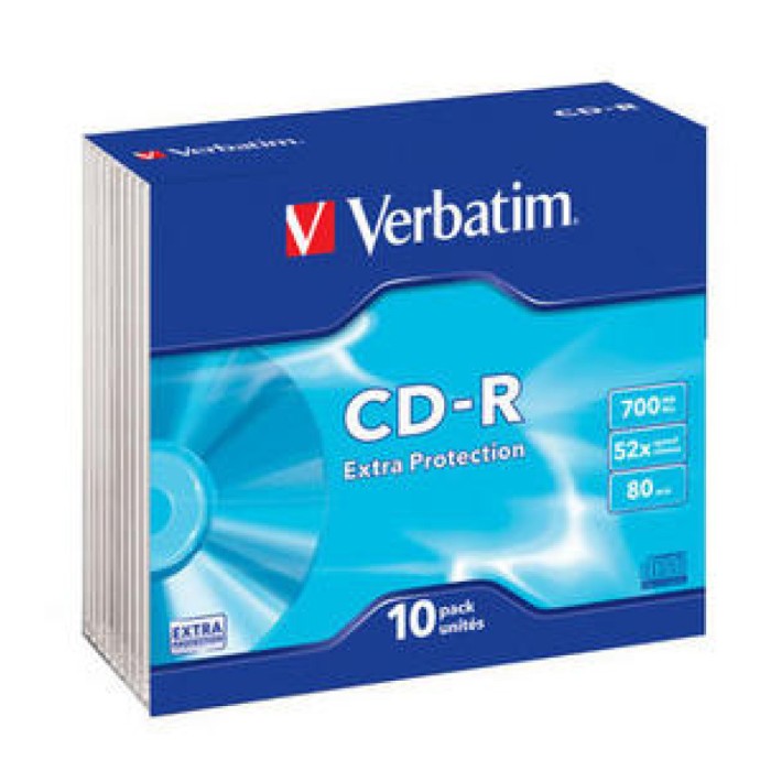 MEDIJ CD-R 700MB 52x Verbatim 10 slim 43415 MEDIJ CD-R 700MB 52x Verbatim 10 slim 43415