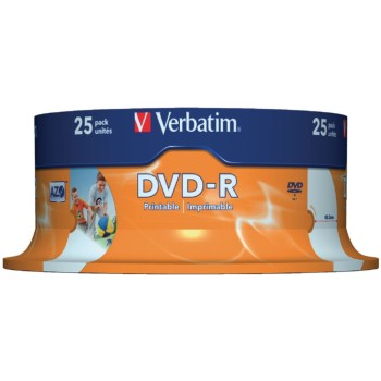 MEDIJ 4,7 DVD-R Print Verbatim 16x 25cak 43538 MEDIJ 4,7 DVD-R Print Verbatim 16x 25cak 43538