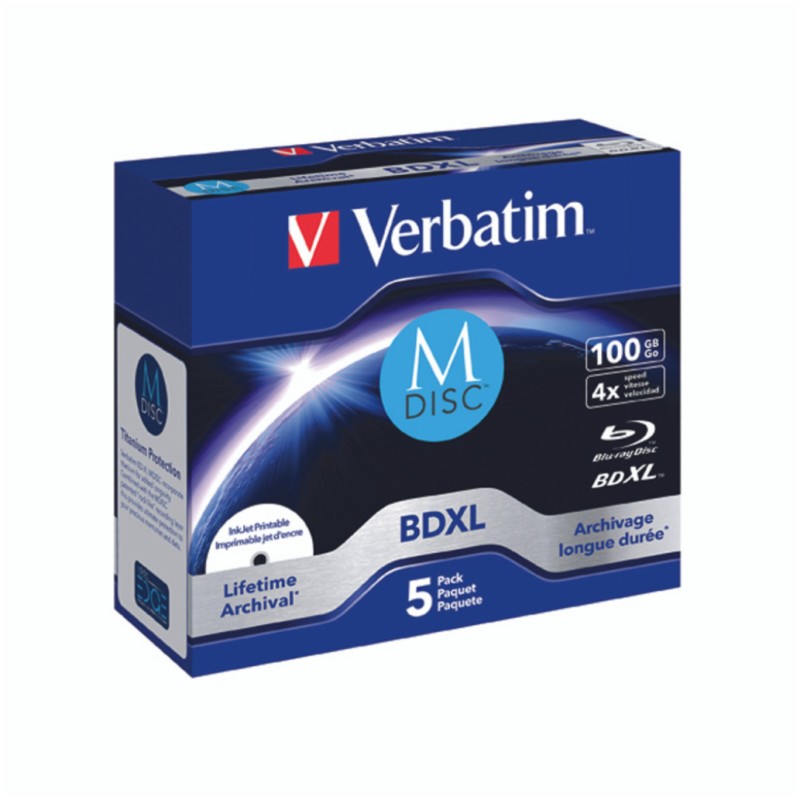 MEDIJ 4,7 DVD M-DISC Verbatim 4 kos  100 GB INKJET PRINTABLE retail