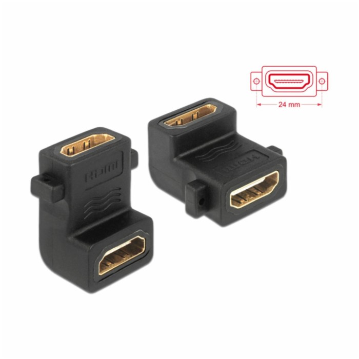 Adapter HDMI (ž) => HDMI (ž) DELOCK L-oblika 19-pin Adapter HDMI (ž) => HDMI (ž) DELOCK L-oblika 19-pin