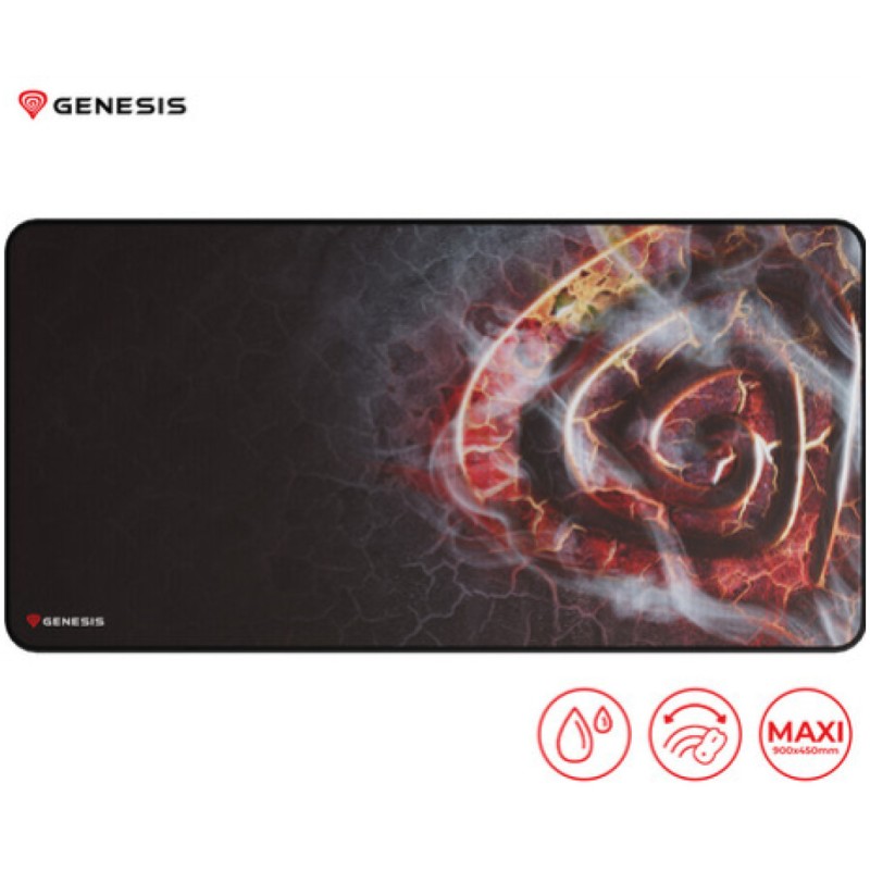 Podloga za miško Genesis mikrovlakna 900x450x2,5mm Maxi Lava vodoodporna črna Genesis Podloga za miško Genesis mikrovlakna 900x450x2,5mm Maxi Lava vodoodporna črna