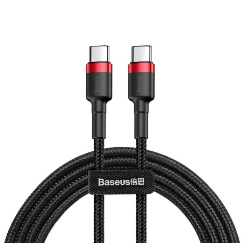 Kabel USB-C => USB-C tekstil ovoj 2,00m 20V/3A 60W PD2 QC3.0 Baseus Cafule črn/rdeč (CATKLF-H91) Baseus Kabel USB-C => USB-C tekstil ovoj 2,00m 20V/3A 60W PD2 QC3.0 Baseus Cafule črn/rdeč (CATKLF-H91)