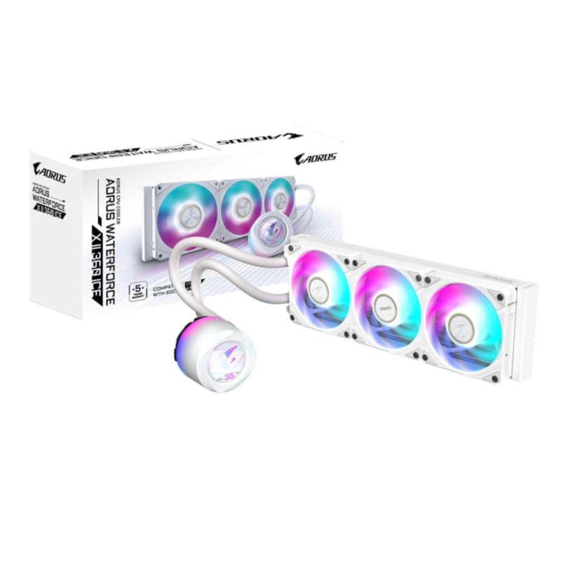 Vodno hlajenje Gigabyte AORUS WATERFORCE X II - 360mm RGB bela (AORUS WATERFORCEX II 360 ICE) GIGABYTE Vodno hlajenje Gigabyte AORUS WATERFORCE X II - 360mm RGB bela (AORUS WATERFORCEX II 360 ICE)