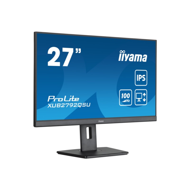 Monitor Iiyama 68,6 cm (27,0) XUB2792QSU-B6 2560x1440 100Hz IPS 0,4ms HDMI DisplayPort 4xUSB3.2 Pivot Zvočniki sRGB99% ProLite Iiyama Monitor Iiyama 68,6 cm (27,0) XUB2792QSU-B6 2560x1440 100Hz IPS 0,4ms HDMI DisplayPort 4xUSB3.2 Pivot Zvočniki sRGB99% ProLite