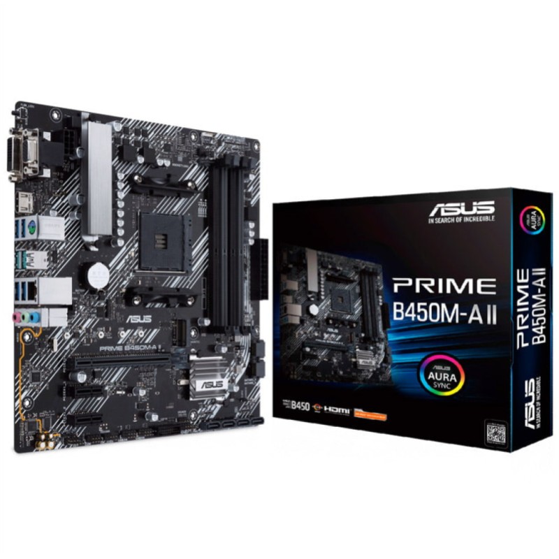 Osnovna plošča AM4 Asus PRIME B450M-A II ATX 1xVGA 1xDVI-D 1xHDMI ASUS Osnovna plošča AM4 Asus PRIME B450M-A II ATX 1xVGA 1xDVI-D 1xHDMI