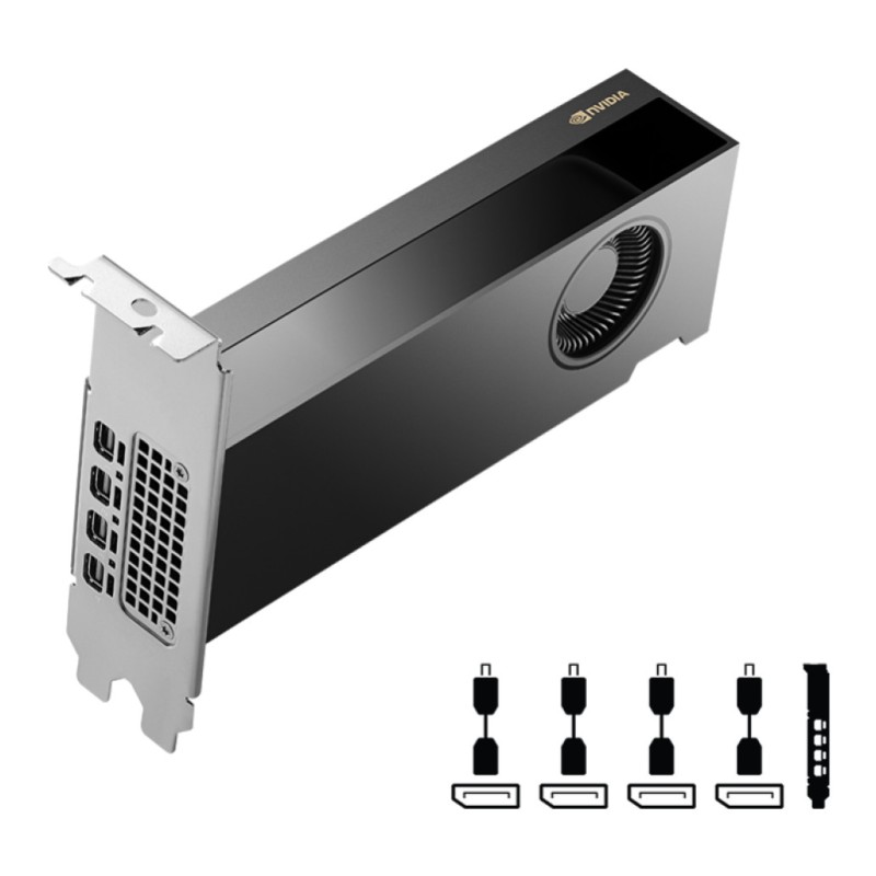 Grafična kartica RTX A2000 PNY Ada Generation - 16GB GDDR6 ECC | 4xmDP (VCNRTX2000ADA-PB) PNY Grafična kartica RTX A2000 PNY Ada Generation - 16GB GDDR6 ECC | 4xmDP (VCNRTX2000ADA-PB)