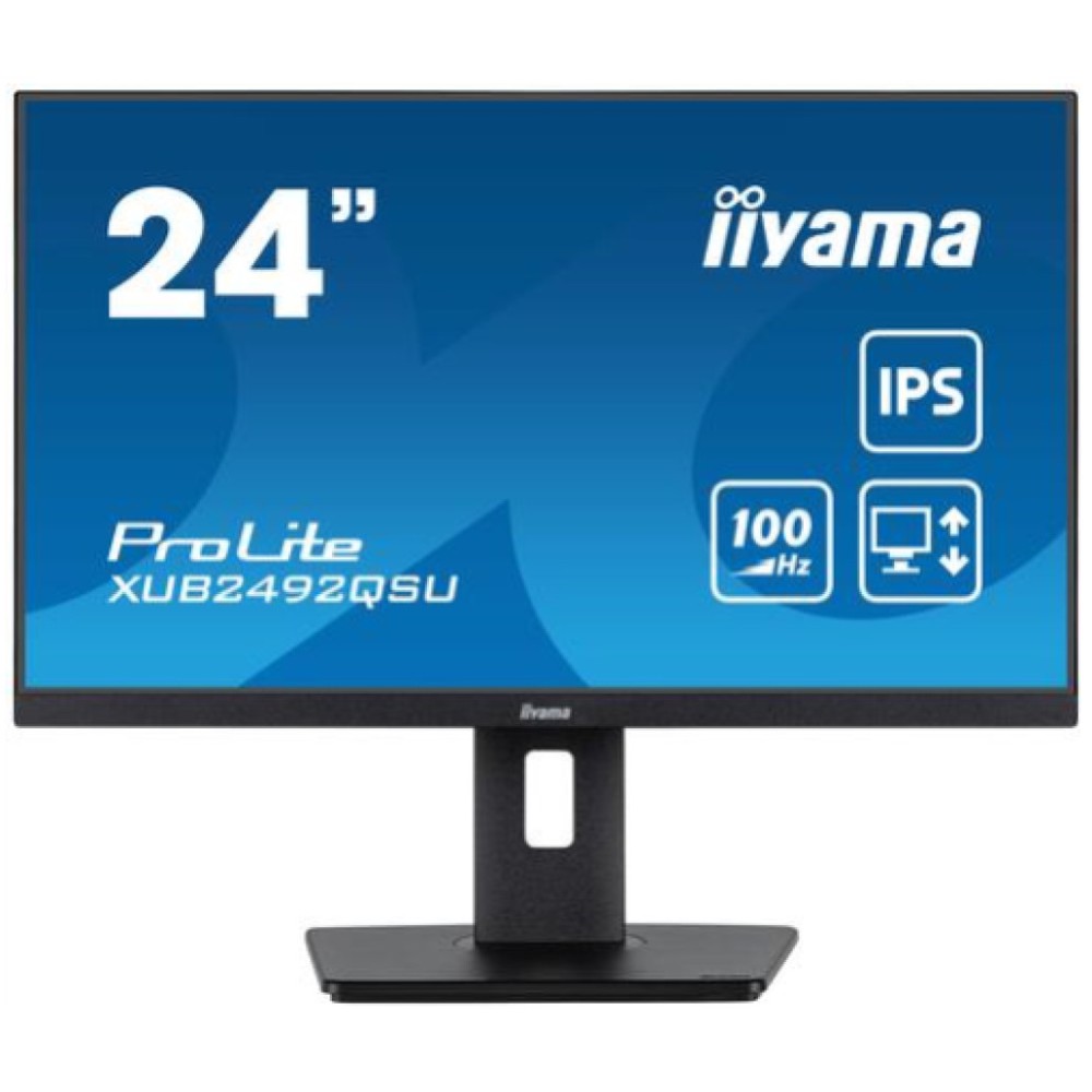 Monitor Iiyama 60,5 cm (23,8) XUB2492QSU-B1 2560x1440 100Hz IPS 0,5ms HDMI DisplayPort 4xUSB3.2 Pivot Zvočniki  sRGB99% FreeSync ProLite