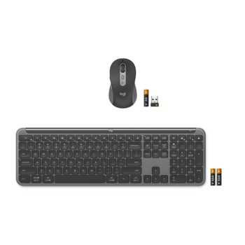 Tipkovnica in miš Logitech brezžična + Bluetooth Signature Slim Combo MK950 US international grafitna Bolt USB reciever SLO gravura (920-012490)
