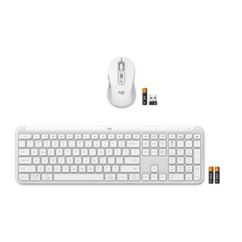 Tipkovnica in miš Logitech brezžična + Bluetooth Signature Slim Combo MK950 SLO bela Bolt USB reciever SLO gravura (920-012491)