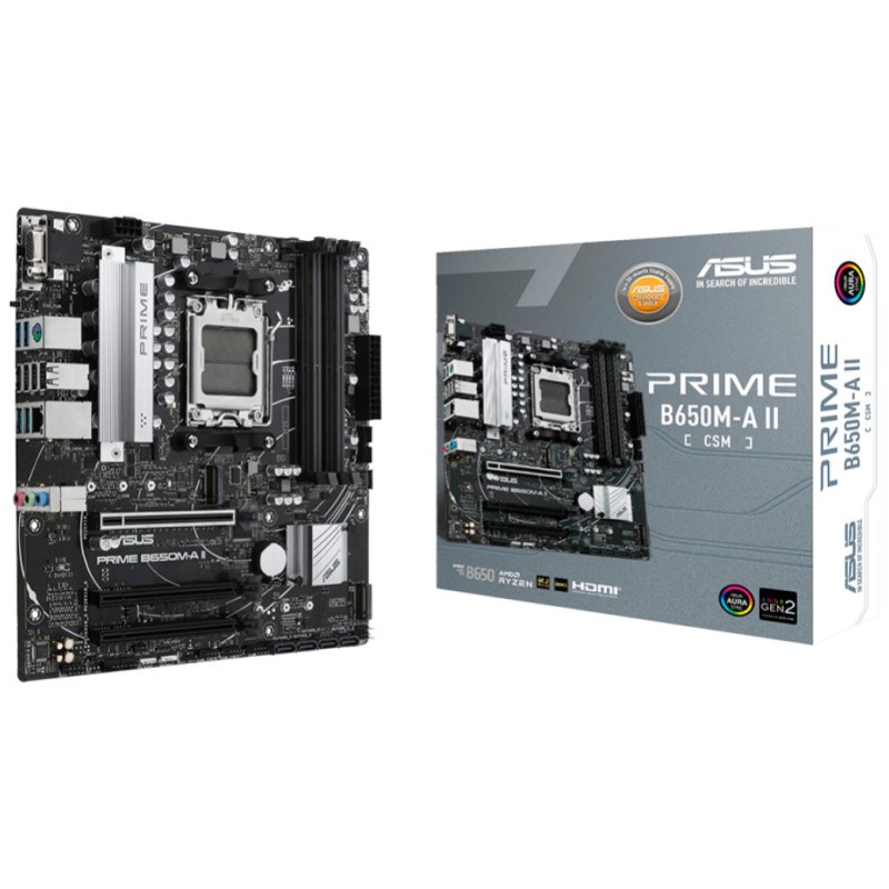 Osnovna plošča AM5 Asus PRIME B650M-A II microATX 1xVGA 1xHDMI 1xDisplayPort ASUS Osnovna plošča AM5 Asus PRIME B650M-A II microATX 1xVGA 1xHDMI 1xDisplayPort