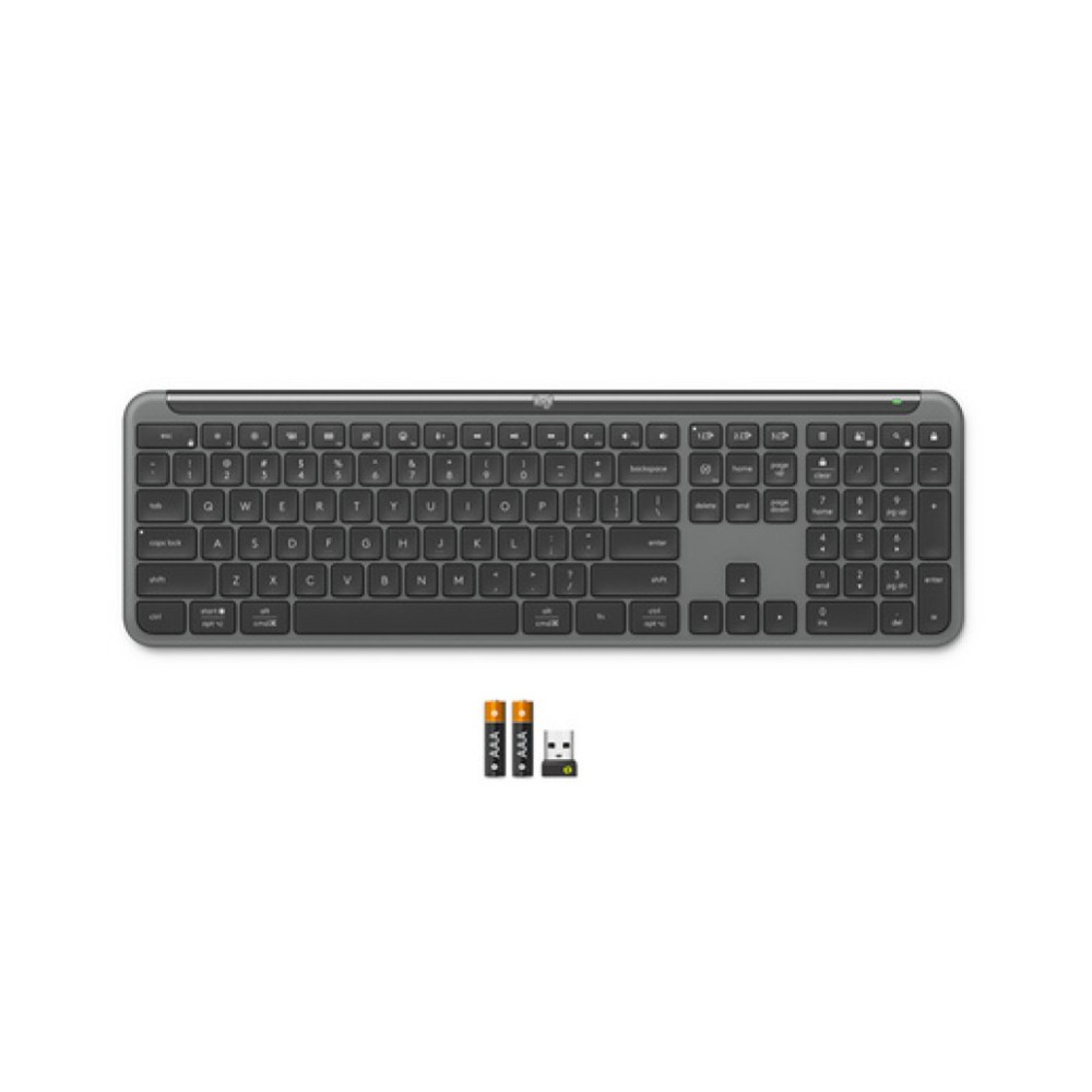 Tipkovnica brezžična + Bluetooth Logitech Signature Slim K950 US international | SLO gravura grafitna (920-012465)
