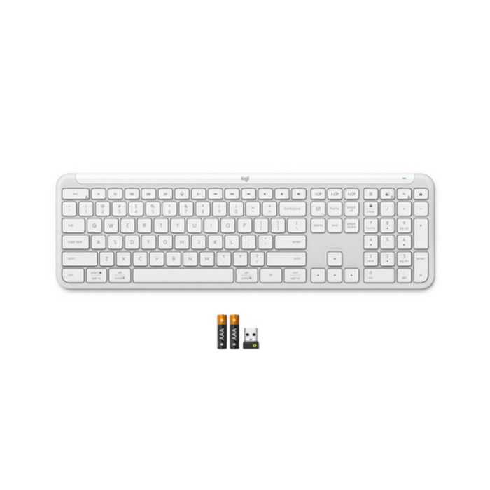 Tipkovnica brezžična + Bluetooth Logitech Signature Slim K950 US international | SLO gravura bela (920-012466)
