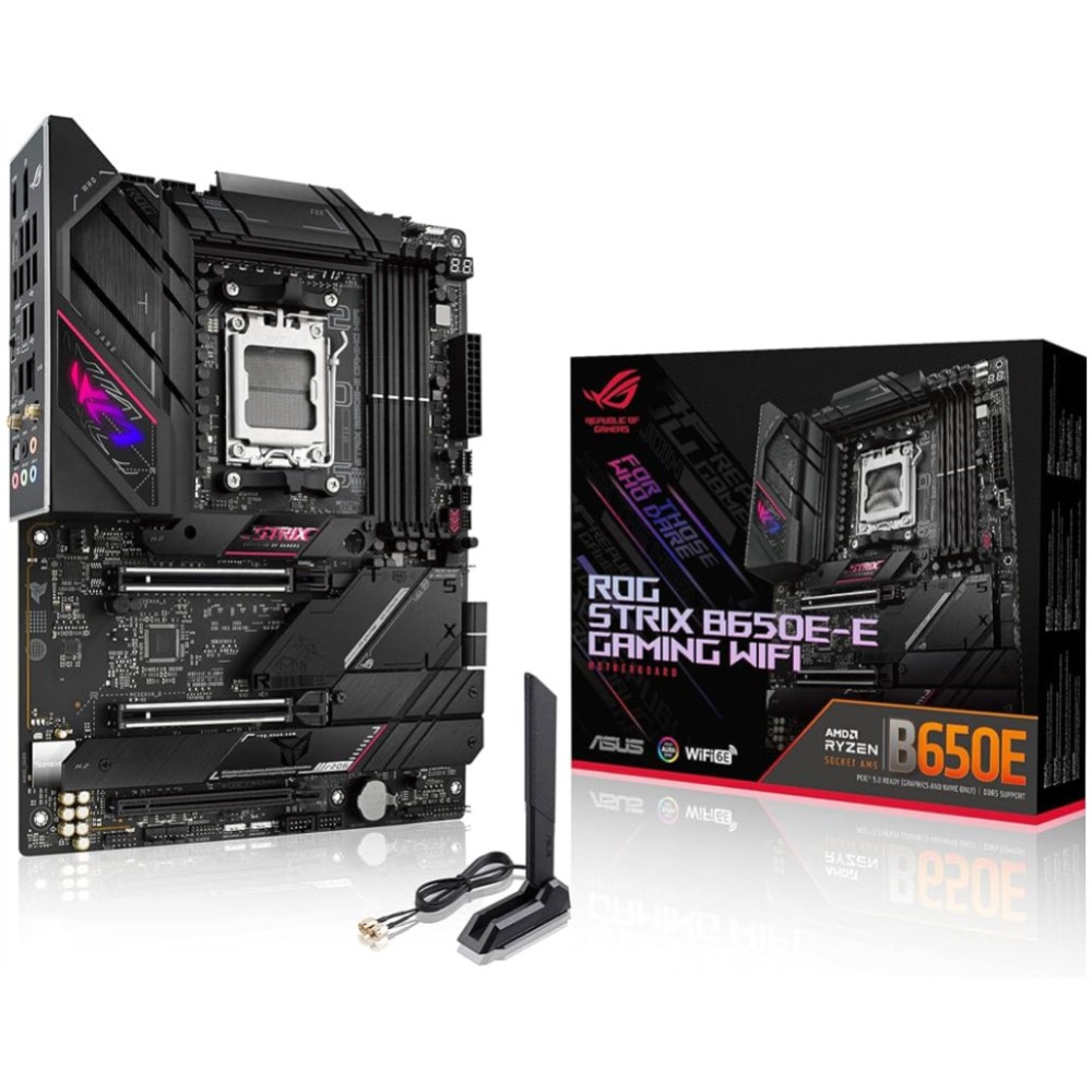 Osnovna plošča AM5 Asus ROG STRIX B650-E GAMING WIFI ATX 1xHDMI 2.1 1xDisplayPort 1.4 ASUS Osnovna plošča AM5 Asus ROG STRIX B650-E GAMING WIFI ATX 1xHDMI 2.1 1xDisplayPort 1.4