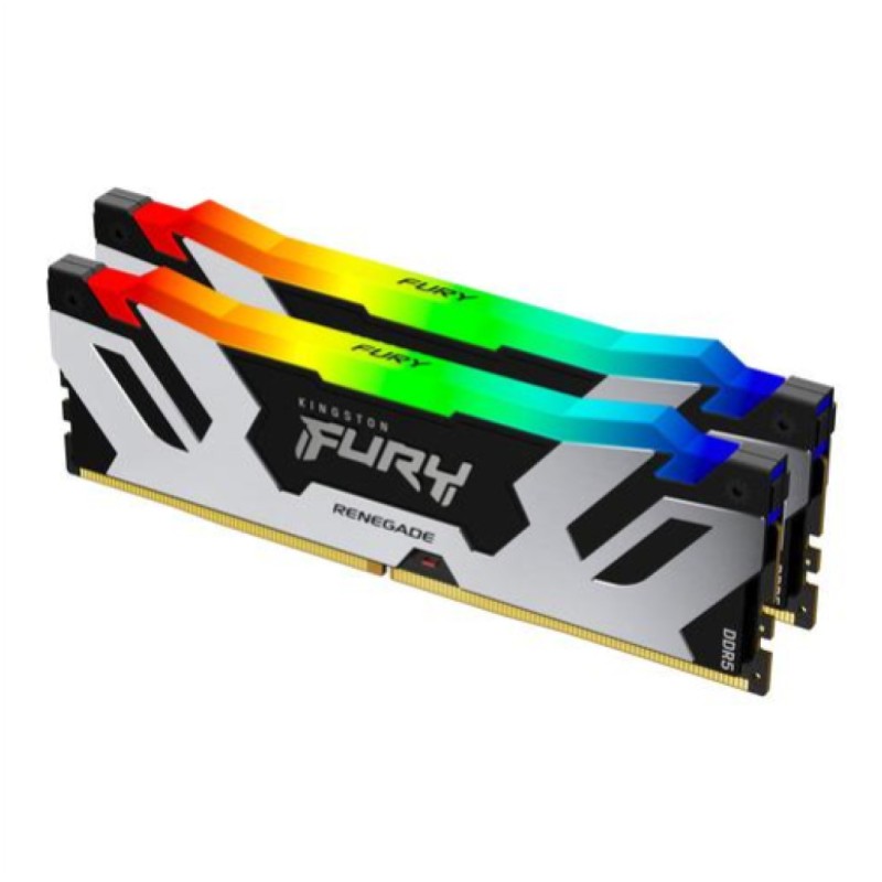 DDR5 32GB 6400MHz CL32 KIT (2x16GB) Kingston RGB Fury Renegade XMP3.0 1,4V Fury srebrna (KF564C32RSAK2-32) KINGSTON DDR5 32GB 6400MHz CL32 KIT (2x16GB) Kingston RGB Fury Renegade XMP3.0 1,4V Fury srebrna (KF564C32RSAK2-32)