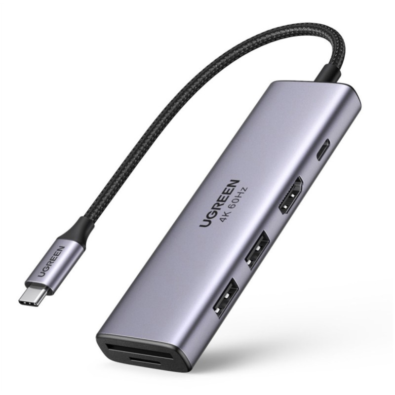Priklopna postaja USB-C => Ugreen HDMI 2xUSB USB-C 100W Čitalec kartic (60384)