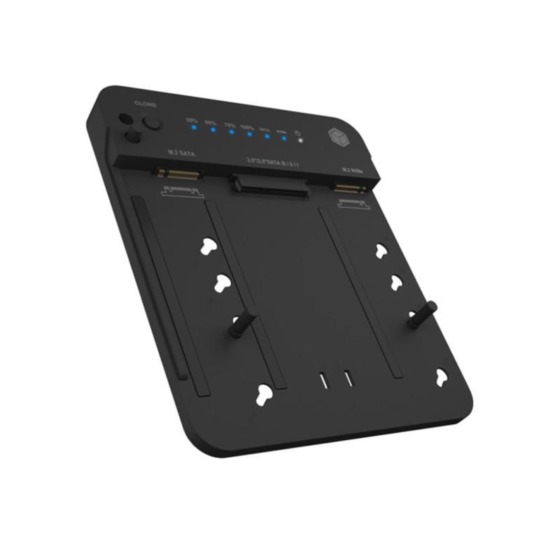 Čitalec diskov USB-C =>2x M.2 NVMe & SATA 2,5”/3,5” SSD/HDD Icybox RaidSonic Čitalec diskov USB-C =>2x M.2 NVMe & SATA 2,5”/3,5” SSD/HDD Icybox