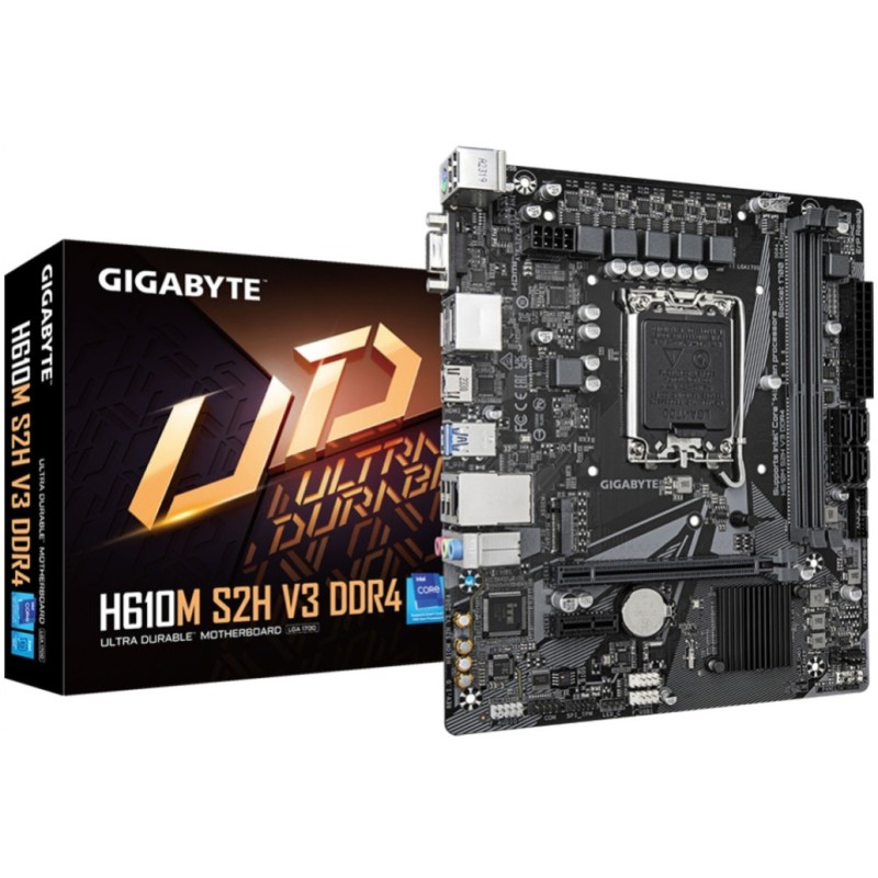 Osnovna plošča 1700 GigaByte H610M S2H V3 DDR4 microATX 1xDVI-D 1xHDMI 2.1 2xDisplayPort 1.2 GIGABYTE Osnovna plošča 1700 GigaByte H610M S2H V3 DDR4 microATX 1xDVI-D 1xHDMI 2.1 2xDisplayPort 1.2