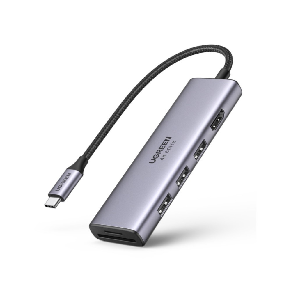 HUB USB-C => 3x USB 3.0 tip A Ugreen + HDMI + TF/SD (60383)