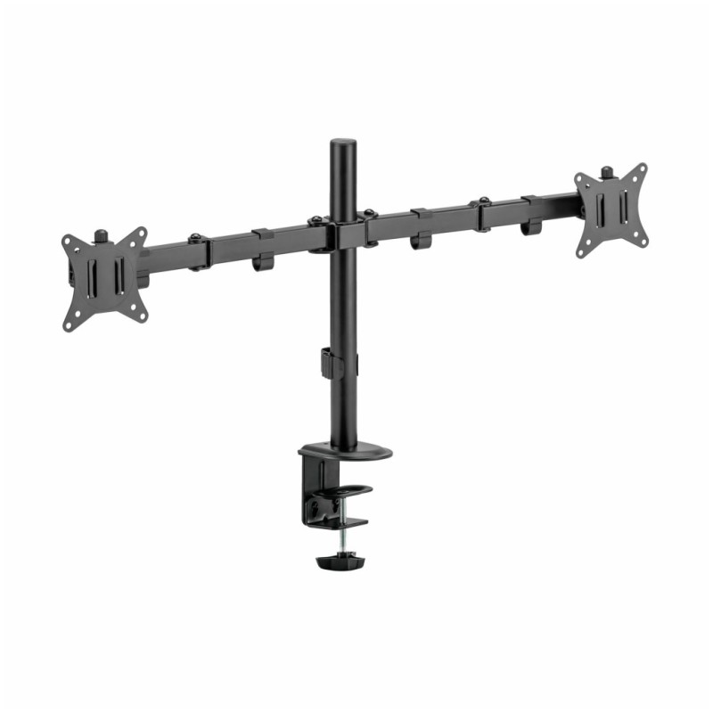 Nosilec za LCD monitor dvojni 43 - 82 cm (17-32) do 9kg na roko - pritrditev na rob mize SBOX črn (LCD-352/2-2)