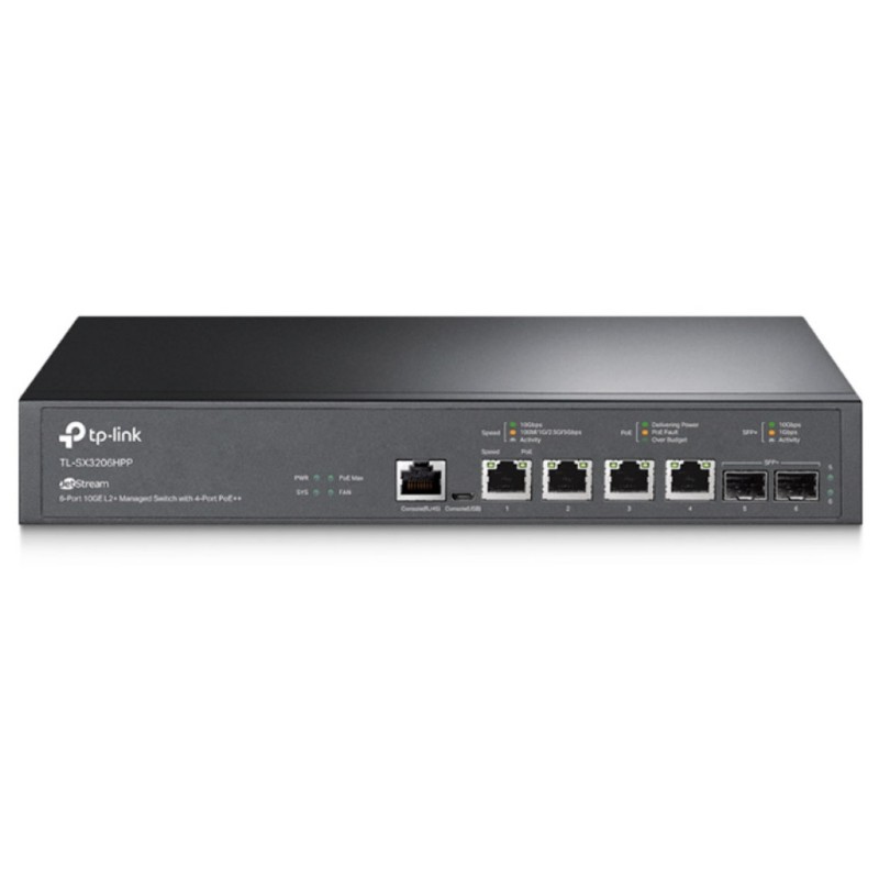 STIKALO 4-PORT + 2x SFP TP-Link 10Gbp/s PoE+ (TL-SX3206HPP) TP-LINK STIKALO 4-PORT + 2x SFP TP-Link 10Gbp/s PoE+ (TL-SX3206HPP)