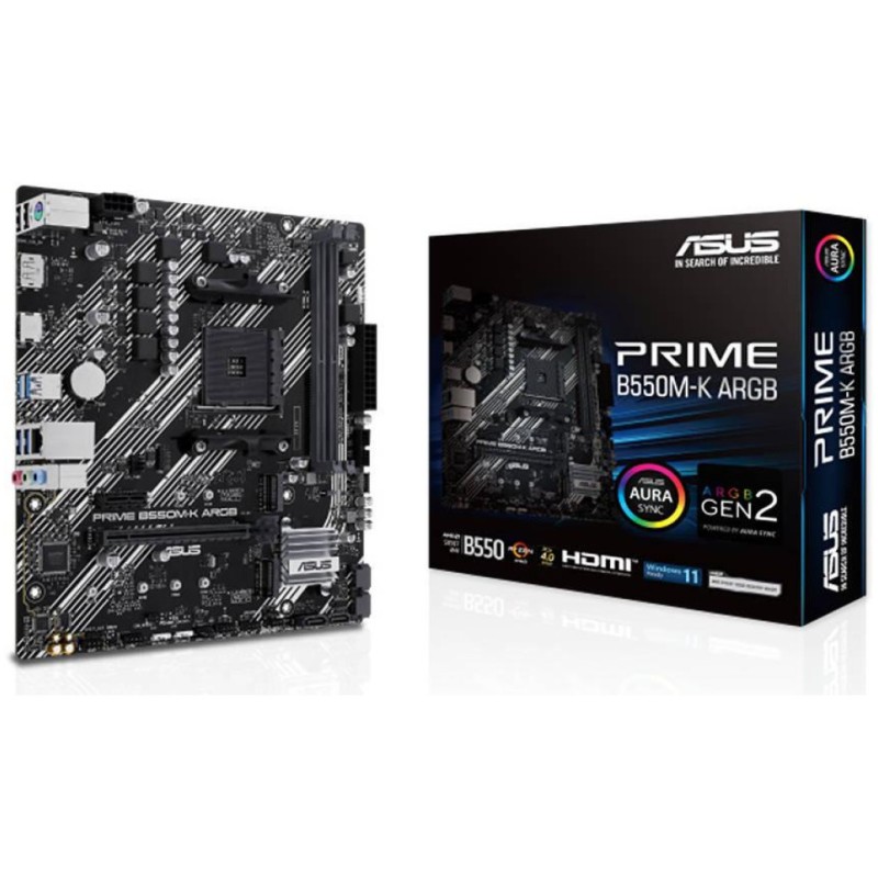 Osnovna plošča AM4 Asus B550M-K microATX 1xHDMI 2.1 1xDisplayPort 1.4 ASUS Osnovna plošča AM4 Asus B550M-K microATX 1xHDMI 2.1 1xDisplayPort 1.4